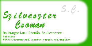 szilveszter csoman business card